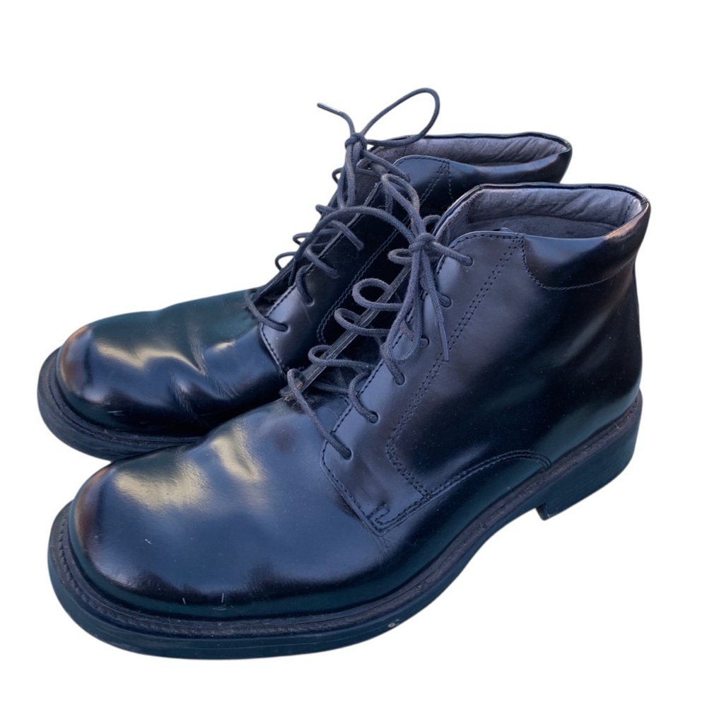 Classic Black Leather Men's Boots Bass Market Size 11 Waterproof